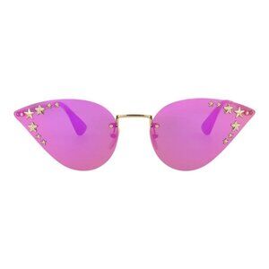Gucci Womens Cat Eye Gold Gold Pink Fashion Designer Eyewear